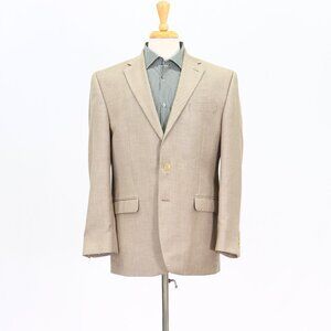 Chaps 42R Beige Solid 2-Button Sport Coat Blazer Jacket T166